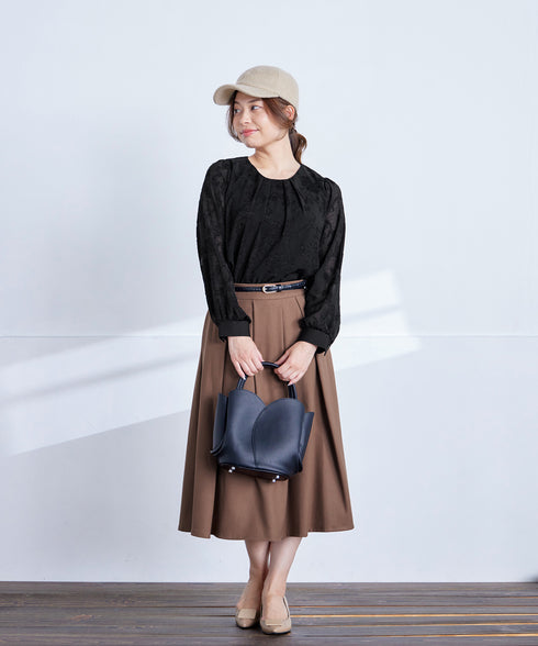 【新色追加】 ウール調タックスカート