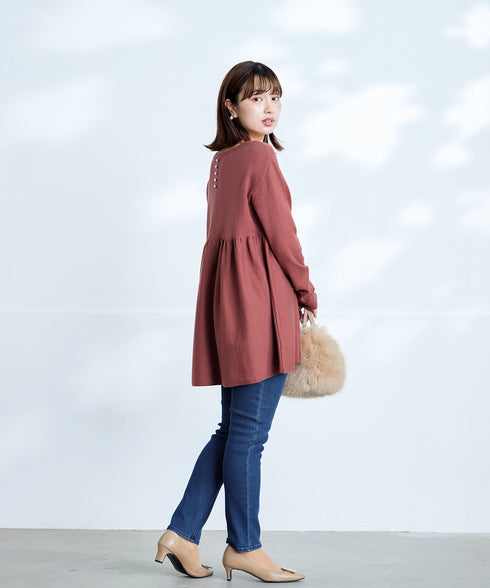 【裏起毛】 マシュマロタッチデニムパンツ