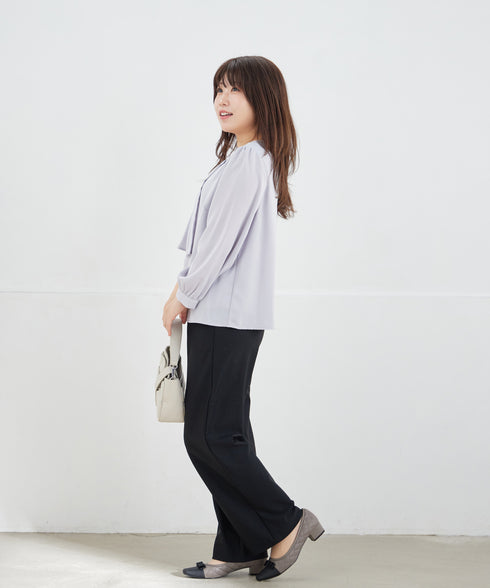 アシンメトリードレープブラウス