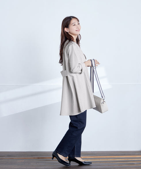 【小倉優子さん着用・選べる袖TYPE】バックフレアチュニックブラウス