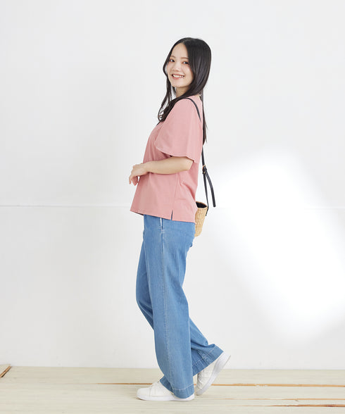 【おのののかさん着用】“サマケア”キーネックフレアスリーブトップス