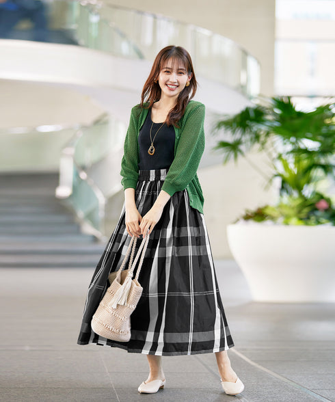 【アウトレット】メッシュ編みニットショートカーディガン