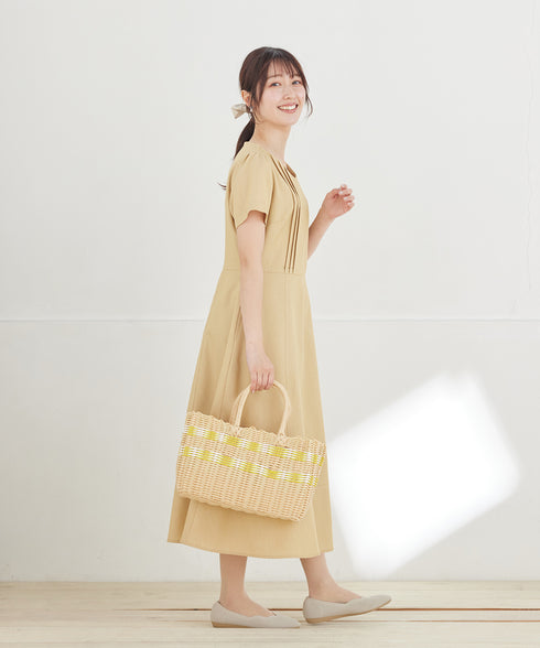 ピンタックステッチワンピース