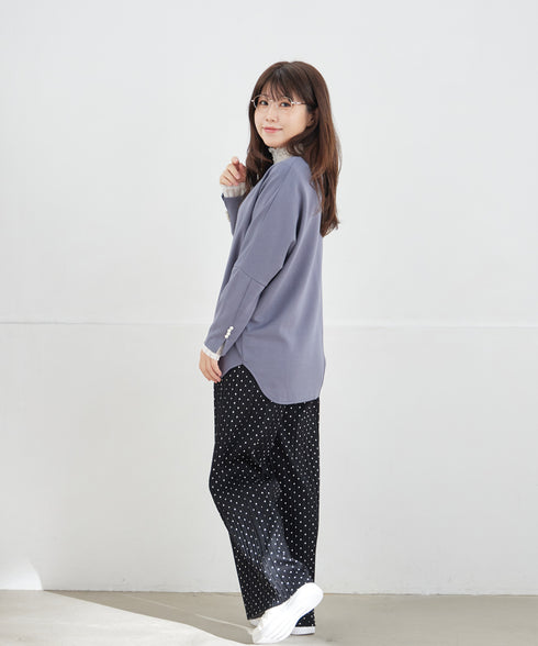 裏起毛ボックスプリーツパンツ