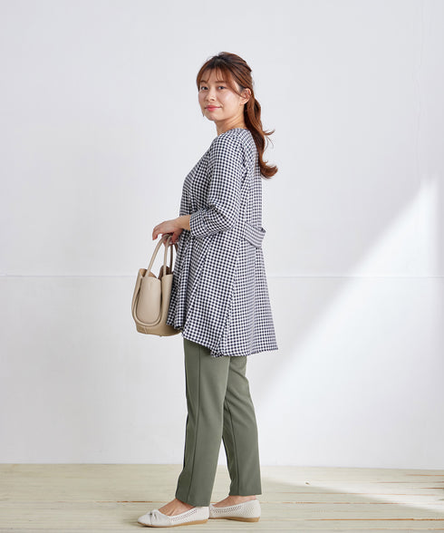 【小倉優子さん着用・選べる袖TYPE】バックフレアチュニックブラウス