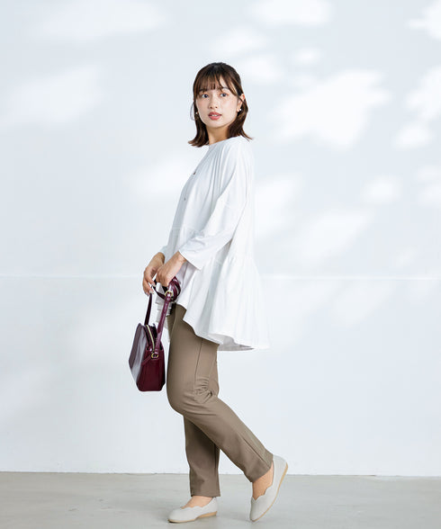 【安田美沙子さん着用・新色追加・日本製】すふれ起毛ストレートパンツ