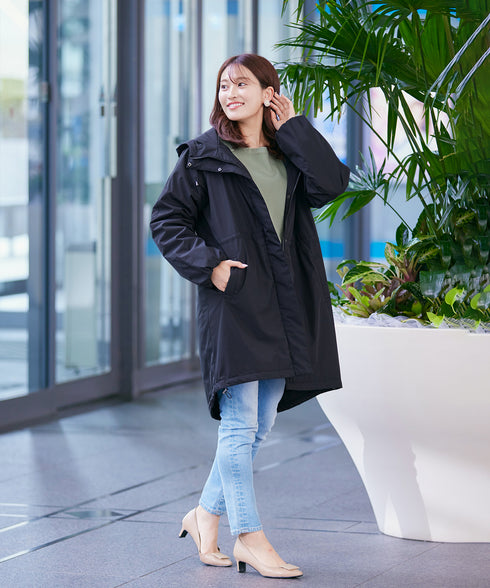 【安田美沙子さん着用】ウォーマル中綿フーデッドコート