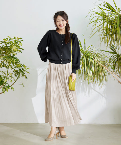 【安田美沙子さん着用】ヴィンテージサテンプリーツスカート