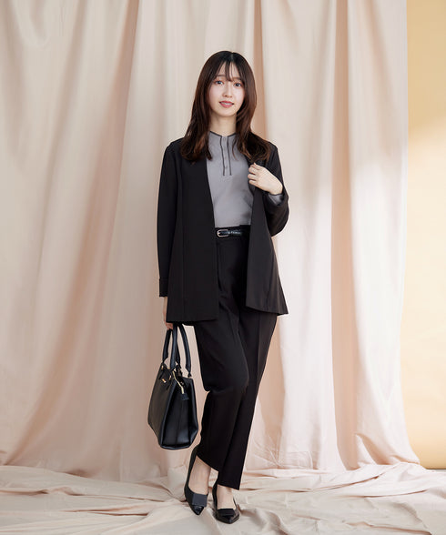 【アウトレット】ダブルストレッチ│カラーレスロングジャケット