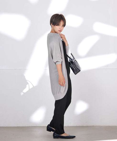 体型カバーも叶うドルマンニットカーディガン