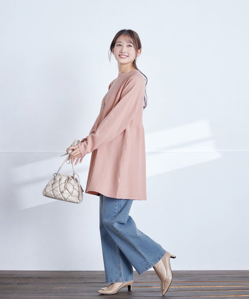 【安田美沙子さん着用】ストレッチワイドデニム