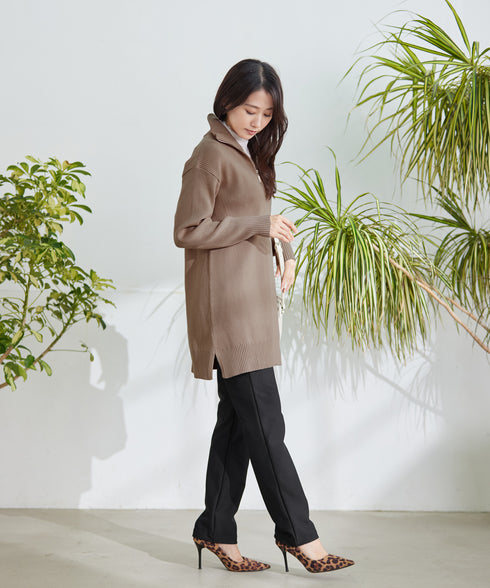 【安田美沙子さん着用・新色追加・日本製】すふれ起毛ストレートパンツ