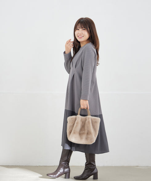 【クリアランスセール】リップルコンビワンピース