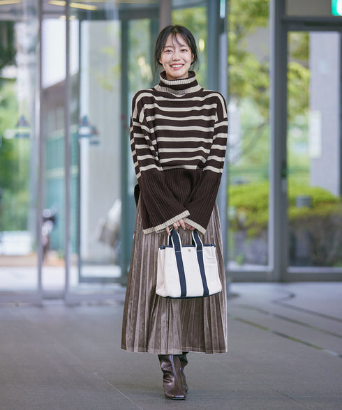 【安田美沙子さん着用】ベロアプリーツスカート