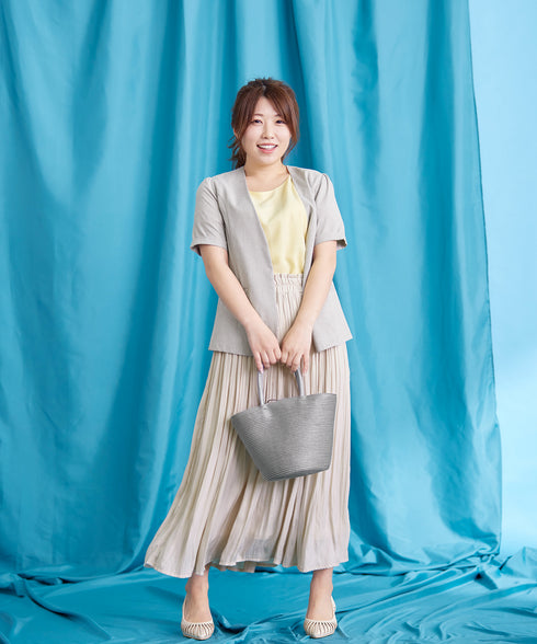 【安田美沙子さん着用】ヴィンテージサテンプリーツスカート