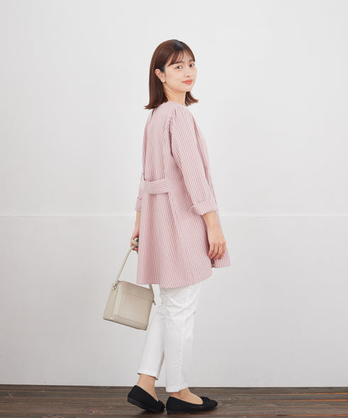 【おのののかさん着用/半袖&7分袖選べる袖丈】バックフレアチュニック