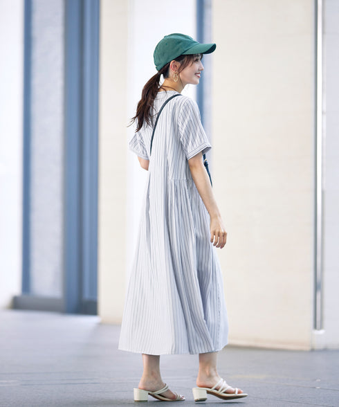 【アウトレット】サイドタックスキッパーシャツワンピース