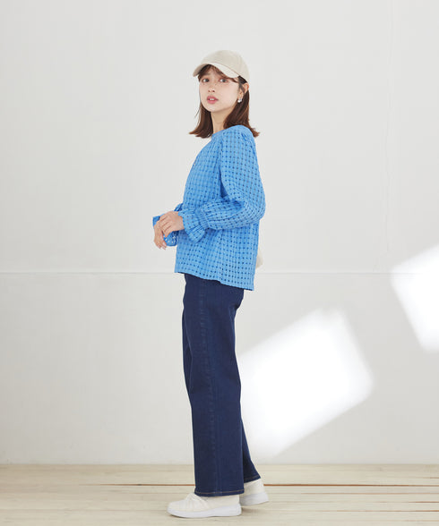 【安田美沙子さん着用】ストレッチワイドデニム