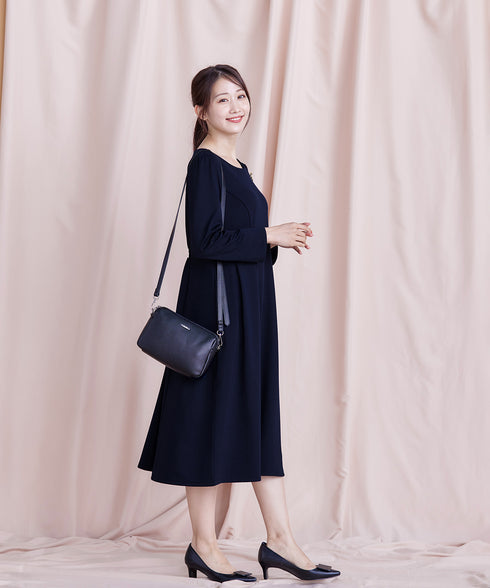 【UVカット・吸水速乾】 “きれい見え” カットソータックフレアワンピース