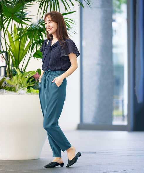 【アウトレット】ボウタイレースブラウス