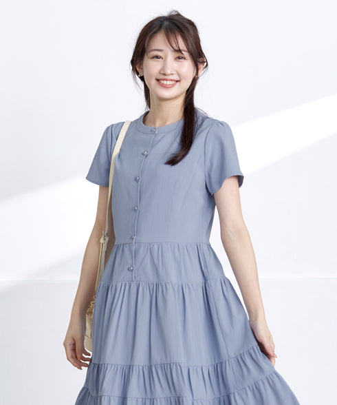 【アウトレット】ティアードシャツワンピース