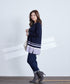 【クリアランスセール】カラー配色ニットチュニック