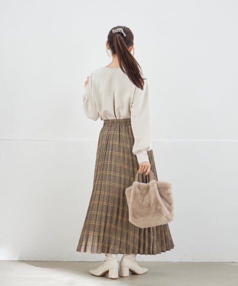 【安田美沙子さん着用】チェックプリーツスカート