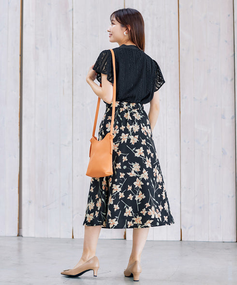 【アウトレット】ボウタイレースブラウス