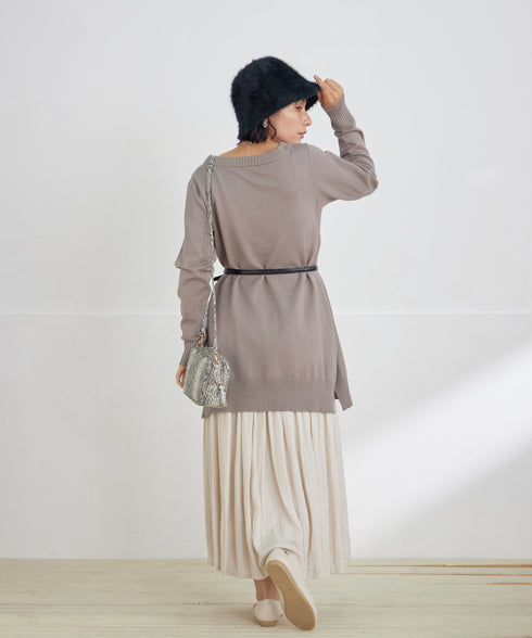 【安田美沙子さん着用 / 選べる2type】もちニットチュニック