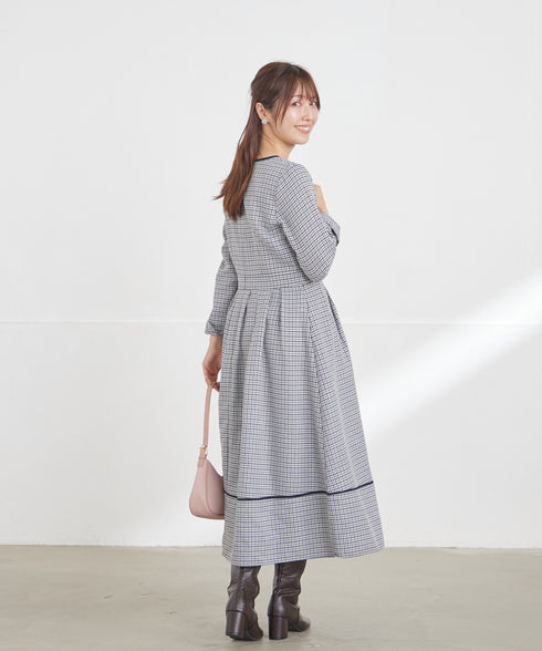 【安めぐみさん着用】チェック柄ワンピース