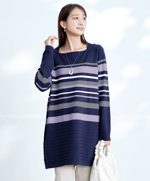 マルチボーダーニットチュニック