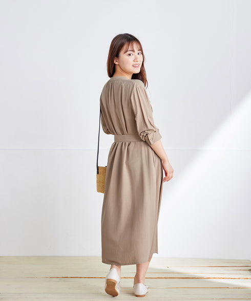 【3way】ピンタックシャツワンピース