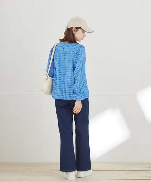 【安田美沙子さん着用】ストレッチワイドデニム