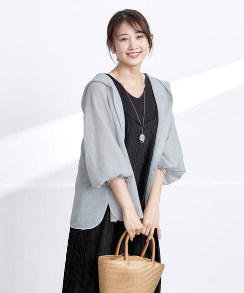 【アウトレット】シアーパーカーカーディガン