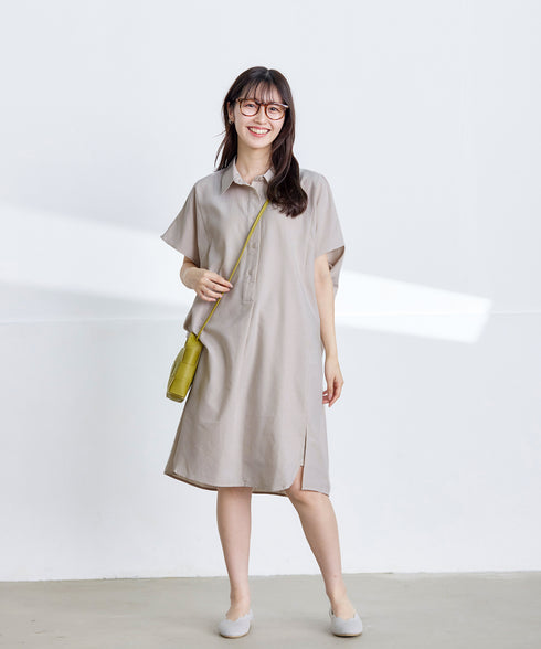 フレンチリネンチュニックシャツ
