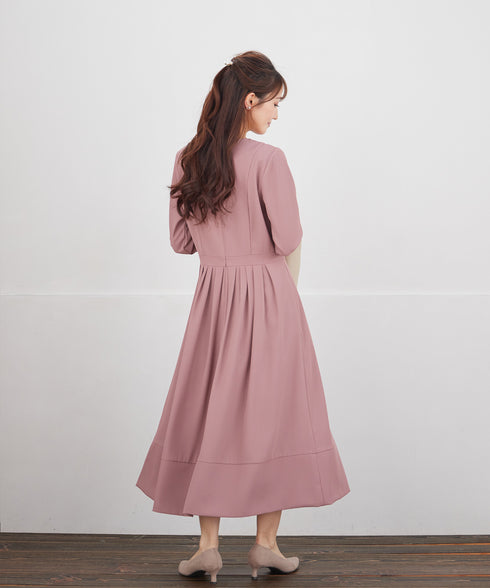 リボンベルトフレアワンピース