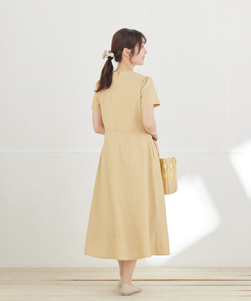 ピンタックステッチワンピース