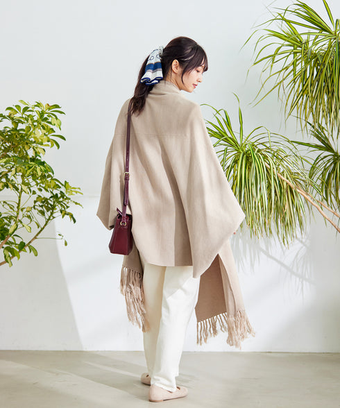 【アウトレット】羽織るだけでお洒落度UPのストール風カーディガン