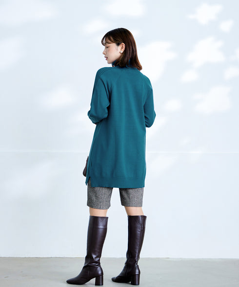 【安田美沙子さん着用】ウール調ヘリンボン柄キュロットパンツ