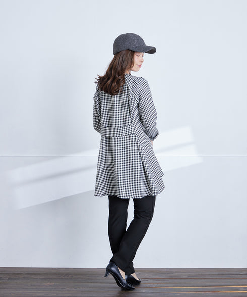 【小倉優子さん着用・選べる袖TYPE】バックフレアチュニックブラウス