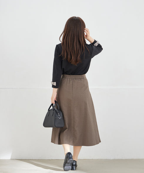 ふくれジャガードタックフレアスカート