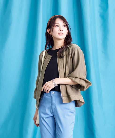 【アウトレット】パフスリーブシアーブルゾン