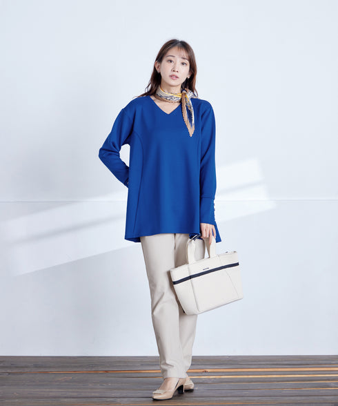 【クリアランスセール / ふわもち美すふれ】フレアシルエットカットソー