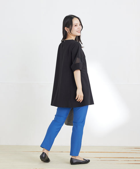シフォンランタンスリーブチュニック