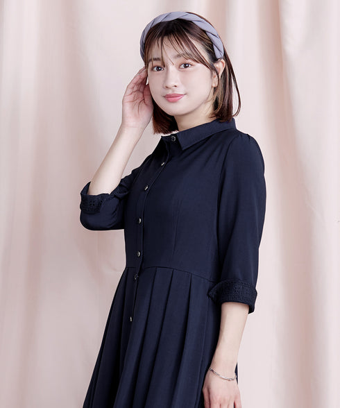 レースコンビシャツワンピース