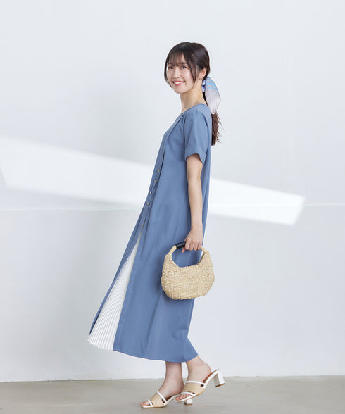 【UVケア・接触冷感】“あまラク” アシメプリーツカットソーワンピース
