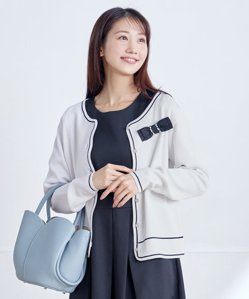 配色ラインカーディガン