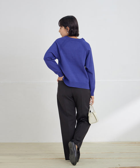 【安田美沙子さん着用 / 選べる2type】ラグランニットトップス