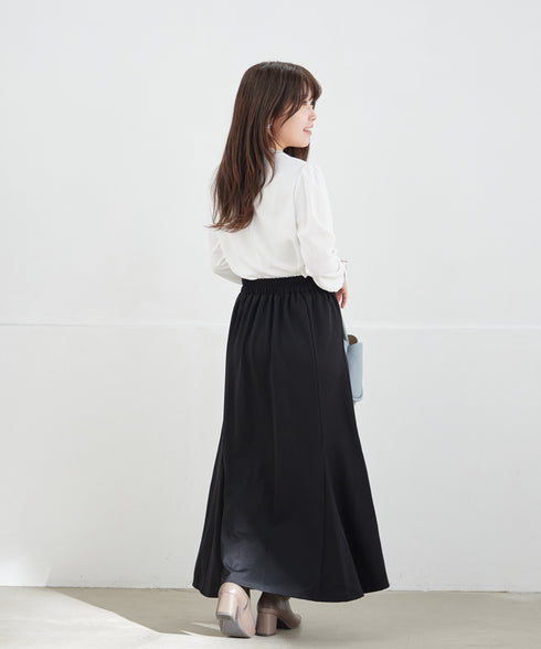 【2WAY】取り外し可能な配色パイピングボウタイブラウス