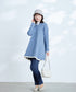 配色フーディーニットチュニック
